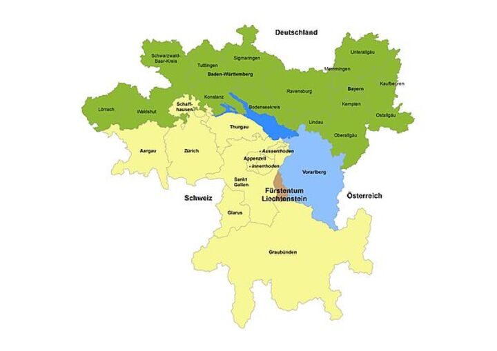 Fördergebiet im Programm Alpenrhein-Bodensee-Hochrhein 